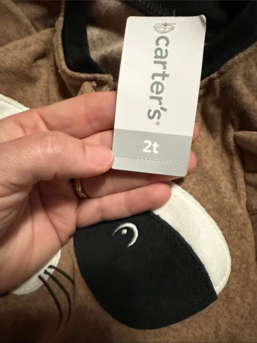 Carter's Brown Raccoon Footed One-Piece Pajama
